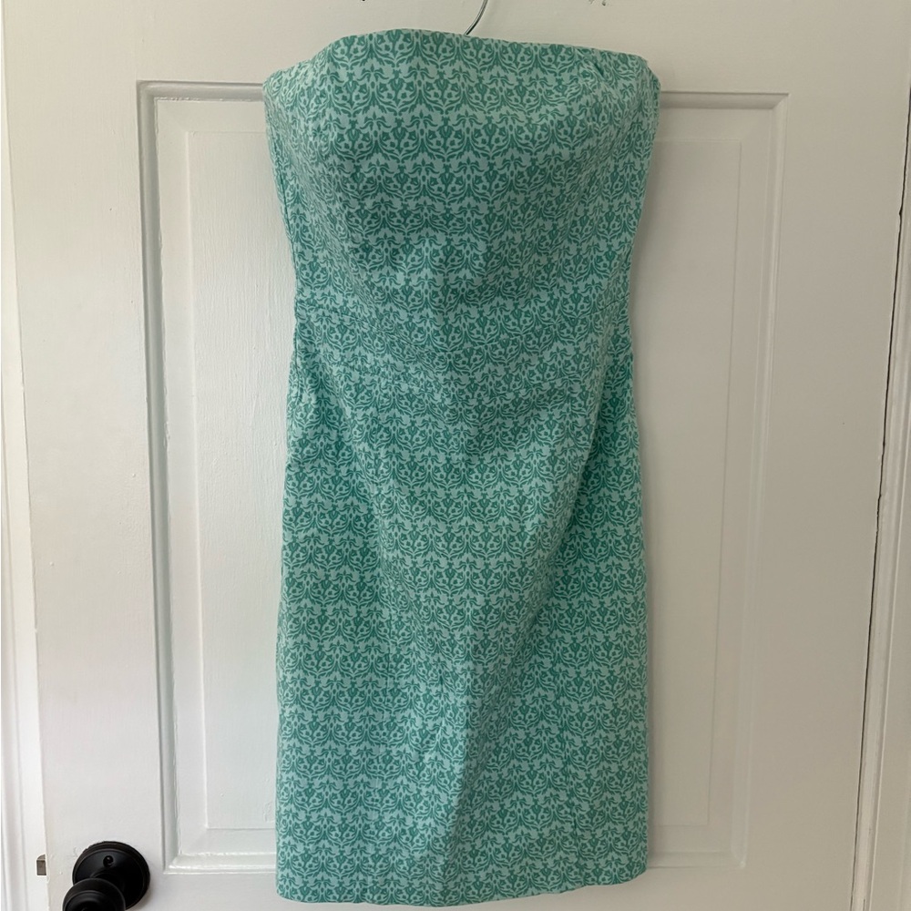 Vintage Express Strapless Teal Dress